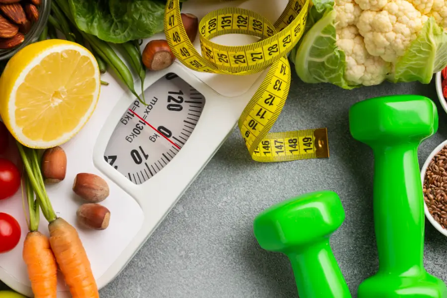 Fruit and vegetables, weights and scales